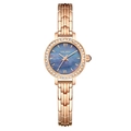 Elegant rose gold women's watch with mother-of-pearl dial and sparkling crystal bezel - Blue Mother of Pearl Rose Gold