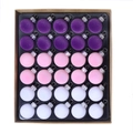 30pcs 3cm purple pink and white flocked Christmas ball ornaments in a kraft box - Purple+Pink+White