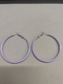 Orecchini a cerchio tondi color viola chiaro con finitura in metallo laccato lucido - Viola (Perno in argento - Grande 5cm)