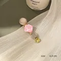 Colorful Korean resin hair clip with glitter and geometric details, size 6.0cm - Style D Pink Star