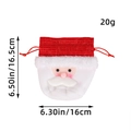 Weihnachts-Kordelzugbeutel aus Sackleinen mit 3D-Weihnachtsmann-Motiv und weißem Bart - Weihnachtsmann