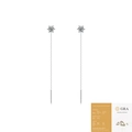 S925 silver long drop earrings with 2 carat moissanite and GRA certificate on white background - 0.5 Carat * 2/With GRA Cert