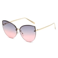 Occhiali da sole cat-eye oversize alla moda con montatura dorata e lenti sfumate - Montatura Dorata/Lenti Sfumate Grigio Rosa