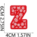 Detailed view of red embroidered letter Z patch with snowflake pattern and dimensions - Snowflake Letter-Z