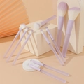 Set of 13 purple matte makeup brushes with gradient bristles on geometric stands - Large Candy Purple / 10 Pcs + OPP Bag