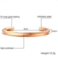 Bracelet jonc spirale en acier inoxydable poli or rose avec placage IP et dimensions - Or (KB136767)