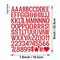 Red 1 inch vinyl uppercase alphabet and number stickers for DIY crafts and labels - Red