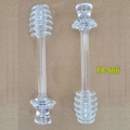 Set of two transparent acrylic honey dippers with spiral and teardrop head design - FB-666 Single Plastic Bag / Clear