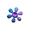 Colorful gradient hand spinner with six-arm skull design and metallic blue-purple finish - New Gradient Dazzling Ghost Head