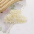 Creamy marble patterned hair claw clip made of acetate for elegant hair styling - Off-White Marble Pattern