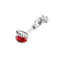 Silver star pendant cartilage earring with red shell and titanium steel screw back - Red Shell + Star (A483-6#)