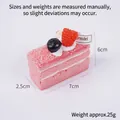 Roze 7cm mousse cake squishy met frambozen en room decoratie variant model - Roze