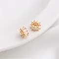 14K gold plated wheel spacer beads with sparkling zircon stones for DIY jewelry - Style 6 / 8x4mm / 14K Gold