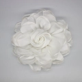 Eleganter weißer Satin-Rosen-Anstecker, handgefertigte Stoffblume und Haarspange für Damen - Dual Use (Brosche/Haarspange) / Weiß