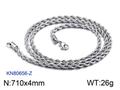 Chaîne torsadée en acier inoxydable argenté poli 710x4mm pour hommes et femmes - Argent 710x4mm (KN80656-Z)