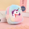 Cute rainbow plush unicorn coin purse and portable earphone storage pouch for girls - Purple Unicorn