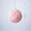 Pink and white tweed Christmas ball ornament with 8cm diameter and 11g weight detail - 8CM Pink Plaid Ball