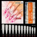 Size chart for XXXL extra long clear soft gel nail tips with 12 sizes and dimensions - Natural Color - Extra Long Stiletto - H104-15