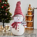 Bonhomme de neige de Noël 140cm avec panneau Welcome pour décorations de fêtes - Bonhomme de Neige No.5 Avec Cache-oreilles Rouge / 140cm
