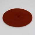Boina clásica de lana rojo ladrillo con tallo pequeño y textura de fieltro de estilo retro - M (56-58cm) / Rojo Naranja