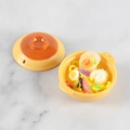 Miniature seafood ramen play food set with yellow clay bowl and orange lid accessory - 4.5cmx2.5cm / Seafood Noodle