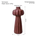 Tall reddish-brown ceramic vase with vertical stripes and a matte textured finish - Brick Red High Style