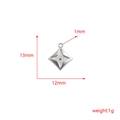Detailed dimensions of silver stainless steel star charm: 13mm height and 12mm width - Four-Pointed Star Style (B-FM0004-6)