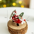 Christmas red plane iron ornament with Santa Claus pilot for tree and desk decor - Small Santa Claus