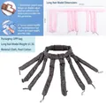 Dark grey and pink heatless octopus hair curler with adjustable magic tape strap - 2nd Gen Long / Black
