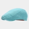Close-up of a light blue knitted ivy cap showing fine texture and inner sweatband - Adjustable / Light Blue