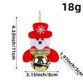 Ciondolo orsetto di Natale in peluche con campanella alto 11cm e largo 8cm - W1-20 Orso con Campanello Oro