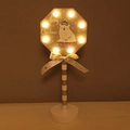 Christmas LED stop sign light with polar bear illustration and striped pillar - Silver White Polar Bear