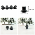 Detailed view of mini black plastic top hats for DIY snowman crafts with size markings - Black Top Hat 2.3cm