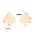 Polished gold spade heart stud earrings for women with 10mm by 8mm dimensions - 414 Gold Spade