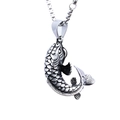 Polished koi fish pendant necklace in antique silver finish for men and women - Pendant Only (No Chain)