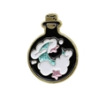 Broche de esmalte frasco mágico con líquido brillante turquesa y estrellas rosas - Estilo Frasco de Poción Luna Estrella (CC1610)