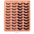 Mix aus 20 Paar dichten russischen D-Curl-Wimpern in einem rosafarbenen Tablett aus Synthetik - Stil 20010 (20 Paare)