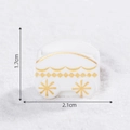 Miniature white pumpkin carriage ornament with gold star details, size 1.7cm by 2.1cm - 12# White Semi-circular Carriage