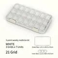 Portapillole settimanale con 21 scomparti, bianco semitrasparente, 23,2x13x3cm - U377 Bianco 21 Griglie
