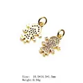 Golden girl pendant charm with micro-set zircons and honeycomb back for jewelry making - Style 11 Girl Variant