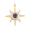 Sternförmiger Evil Eye Anhänger in Goldoptik mit blauem Emaille und Zirkonia - M86-D5 Auge Sternen-Stil / Blaugrau
