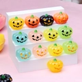 Luminous 3D resin Halloween pumpkin miniatures with smiley faces in assorted colors - Mixed Colors