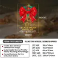 Christmas bow window sticker with static cling design in multiple size options - Good Luck (P-SD346)