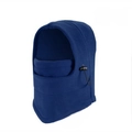 Dark blue thermal fleece hood with adjustable drawstring for windproof outdoor cycling - Navy Blue