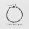 Polished silver bead bracelet 16cm plus 6cm extender with lobster clasp closure - 4mm Bracelet