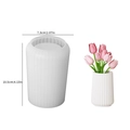 Striped cylinder silicone mold for DIY flower vases and pen holders, height 10.5cm - Minimalist Striped Vase