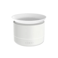 White 3D flame aromatherapy diffuser and humidifier with dual function control buttons - DQ715 Cylindrical Type / White