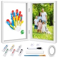 DIY handprint picture frame kit with acrylic paints for family memories and gifts - White - Hinged / 26.5x18.6cm (individually Packaged)