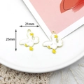 Funny cartoon duck DIY alloy enamel pendant charm in white and yellow colors 25mm - Funny Duck