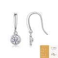 Orecchini a gancio in argento S925 con moissanite, certificato GRA e pietre rotonde - Moissanite (0,5ct x 2) Con Certificato GRA